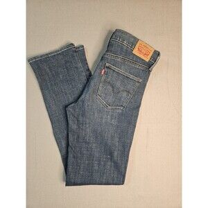 Levi's Women's Slimming Straight Jeans W29, L30 Dark Blue Wash